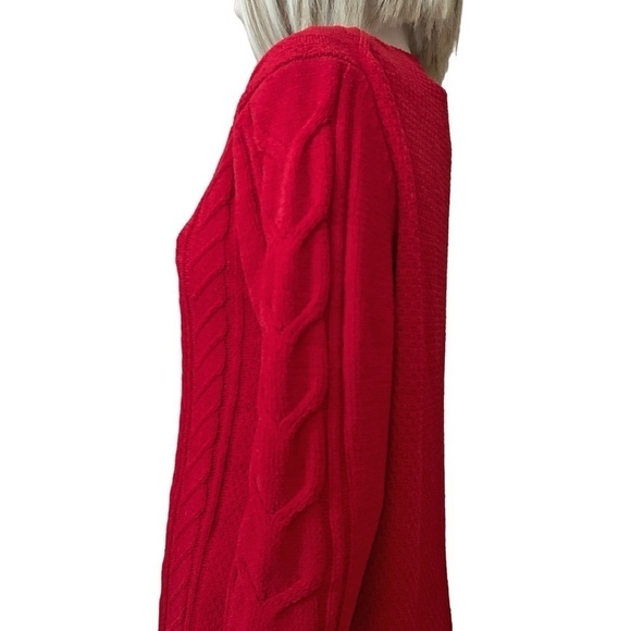 J. Jill Chenille Cable Knit Pullover Sweater Crew Neck Cosy Super Soft Size M/T - Picture 8 of 13